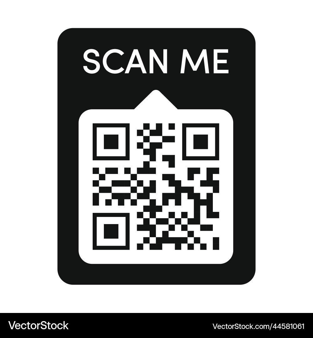 Qr code frame black color Qr code frame black color vector image