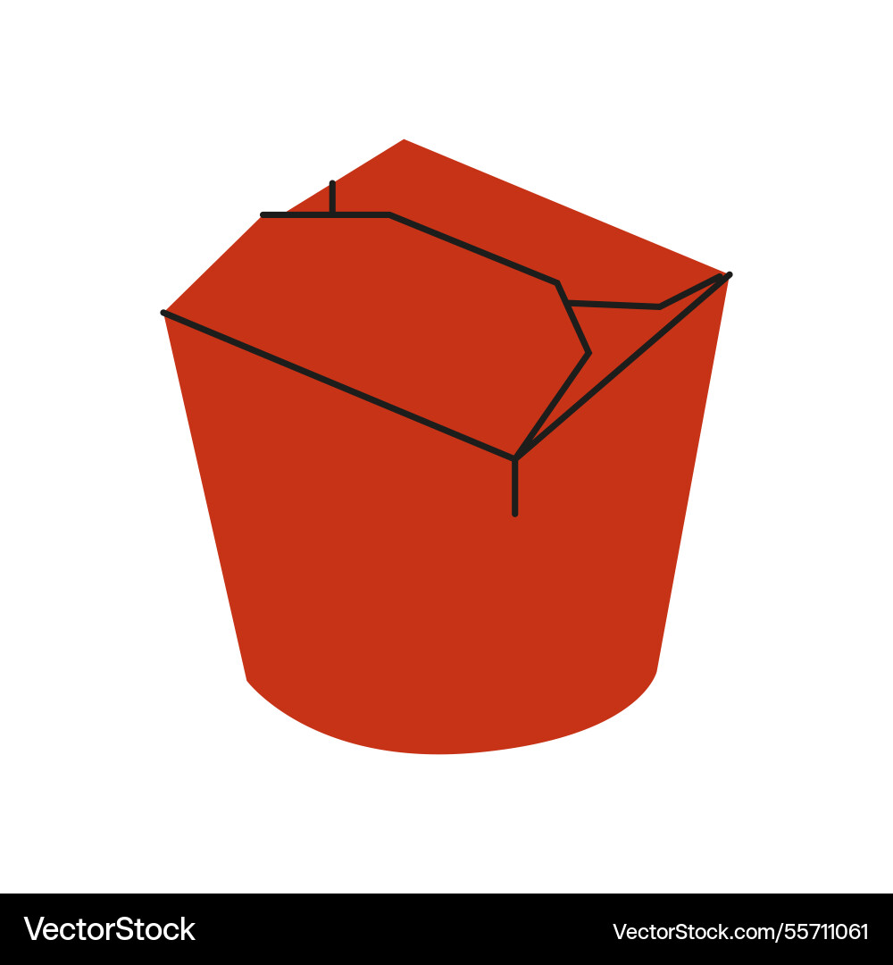 Red takeout container with an open lid commonly Vector Image