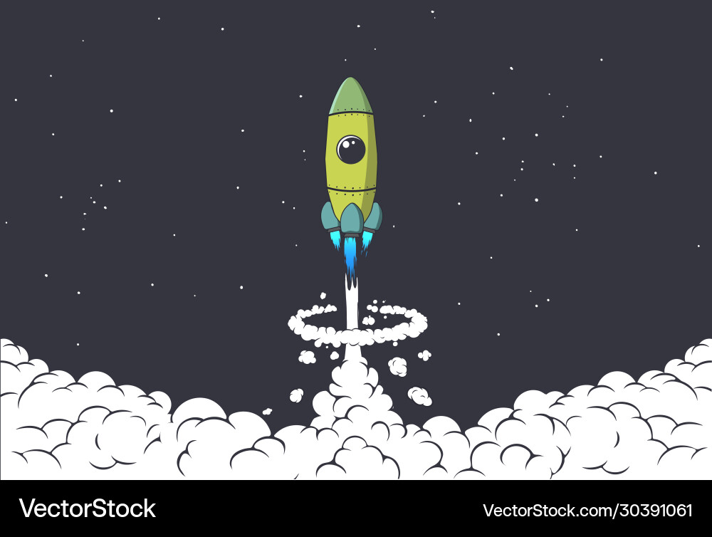 Rocket Launch into Space vector image