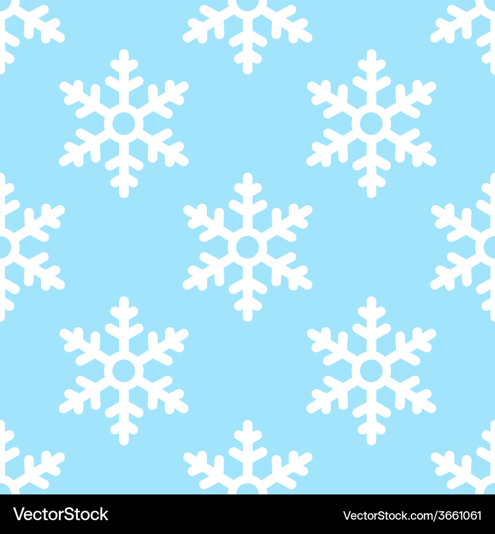 Seamless snowflake pattern winter background Vector Image
