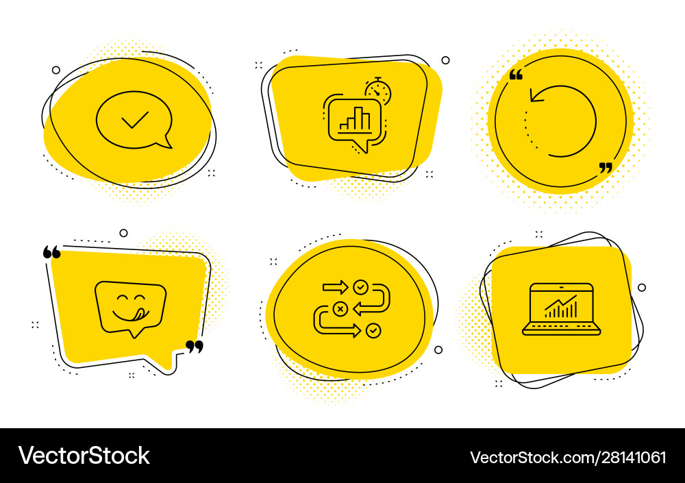 Statistics timer approved message and survey Statistics timer approved message and survey vector image