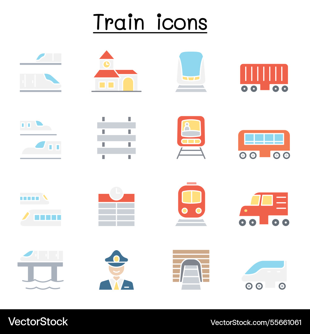 Train set in flat color style Train set in flat color style vector image