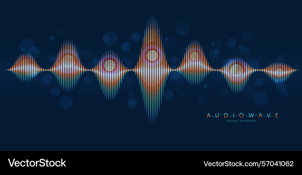 Abstract background with color sound wave lines vector image