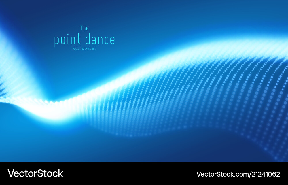 Abstract blue particle wave points array Abstract blue particle wave points array vector image