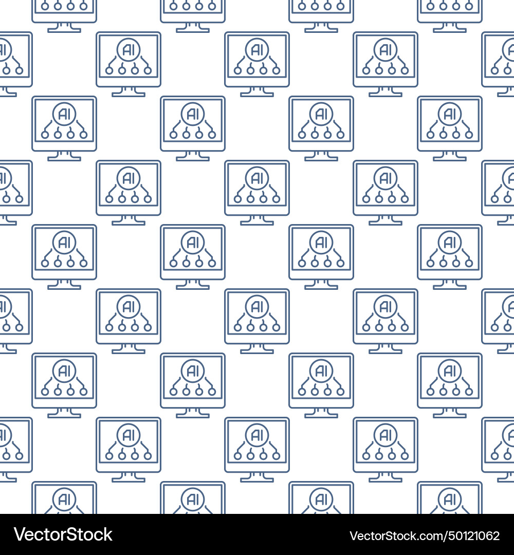 Ai on computer display artificial intelligence Ai on computer display artificial intelligence Vector Image