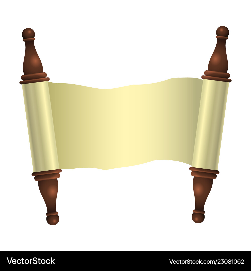 An empty scroll is uncovered isolated Vector Image