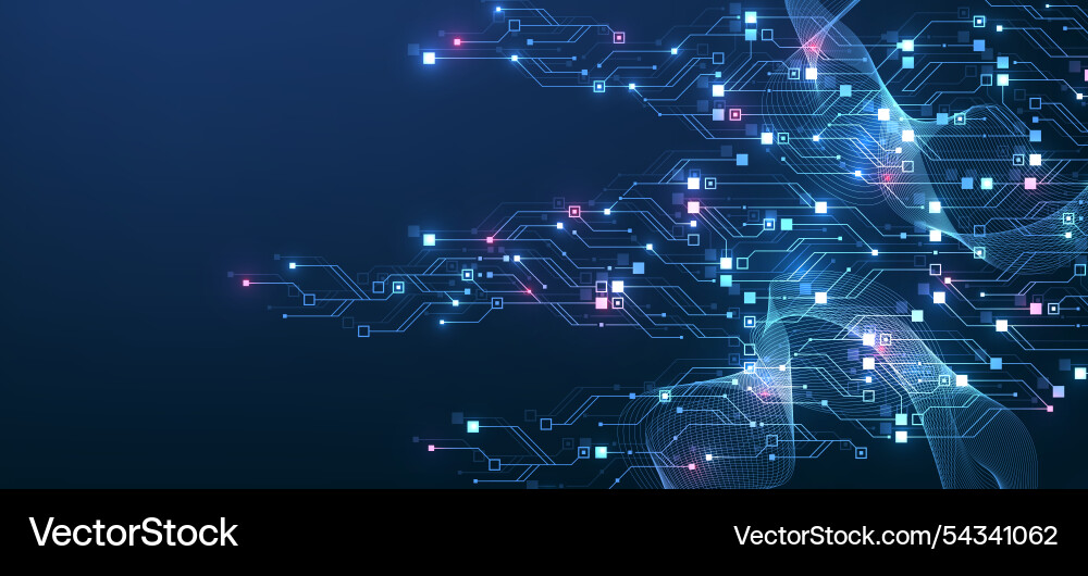 Artificial Intelligence Neural Network vector image