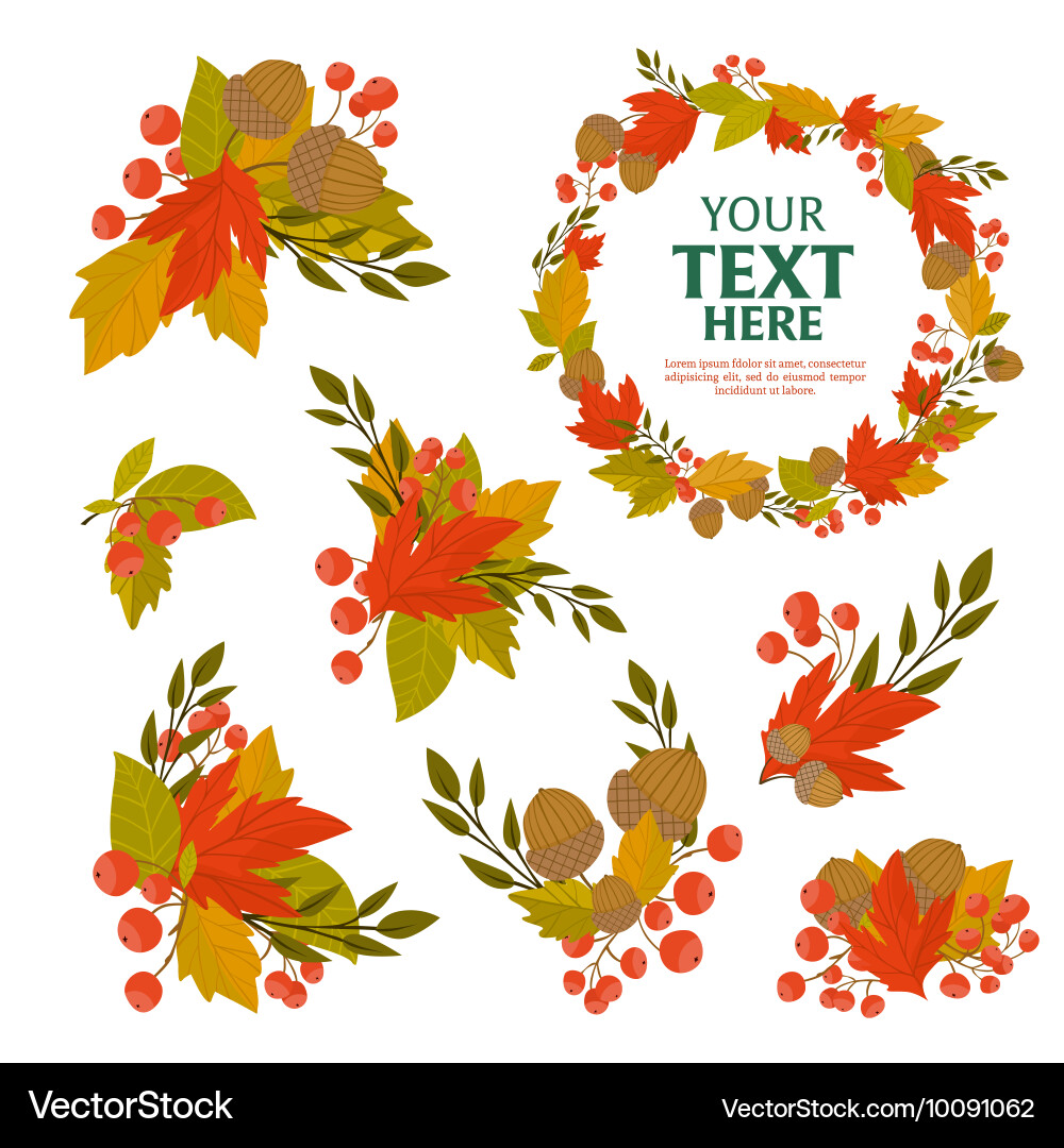 Autumn object background vector image
