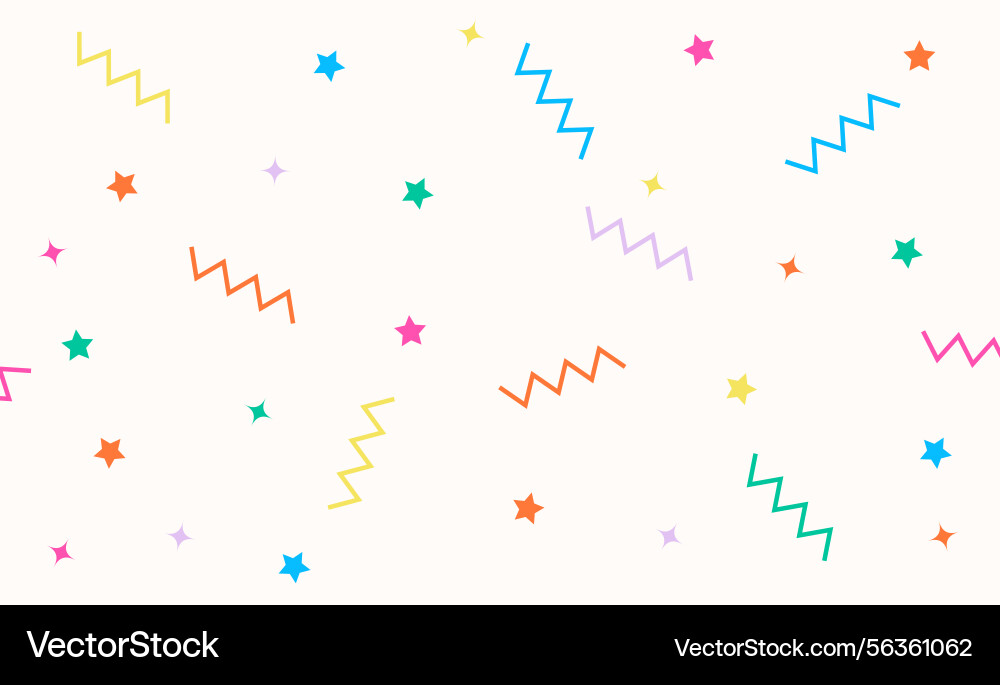 Background confetti pop line zigzag unique design Background confetti pop line zigzag unique design vector image