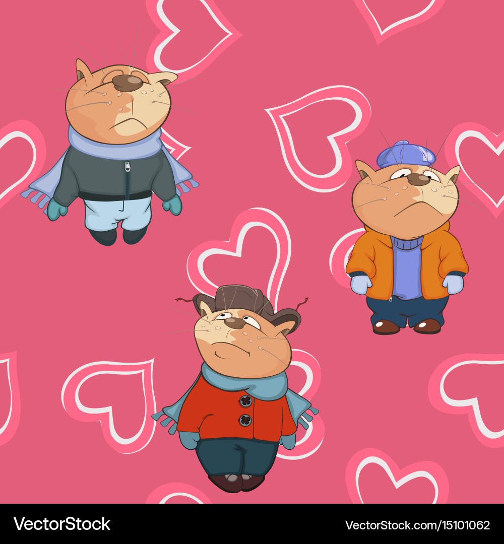 Background with cats seamless pattern Vector Image