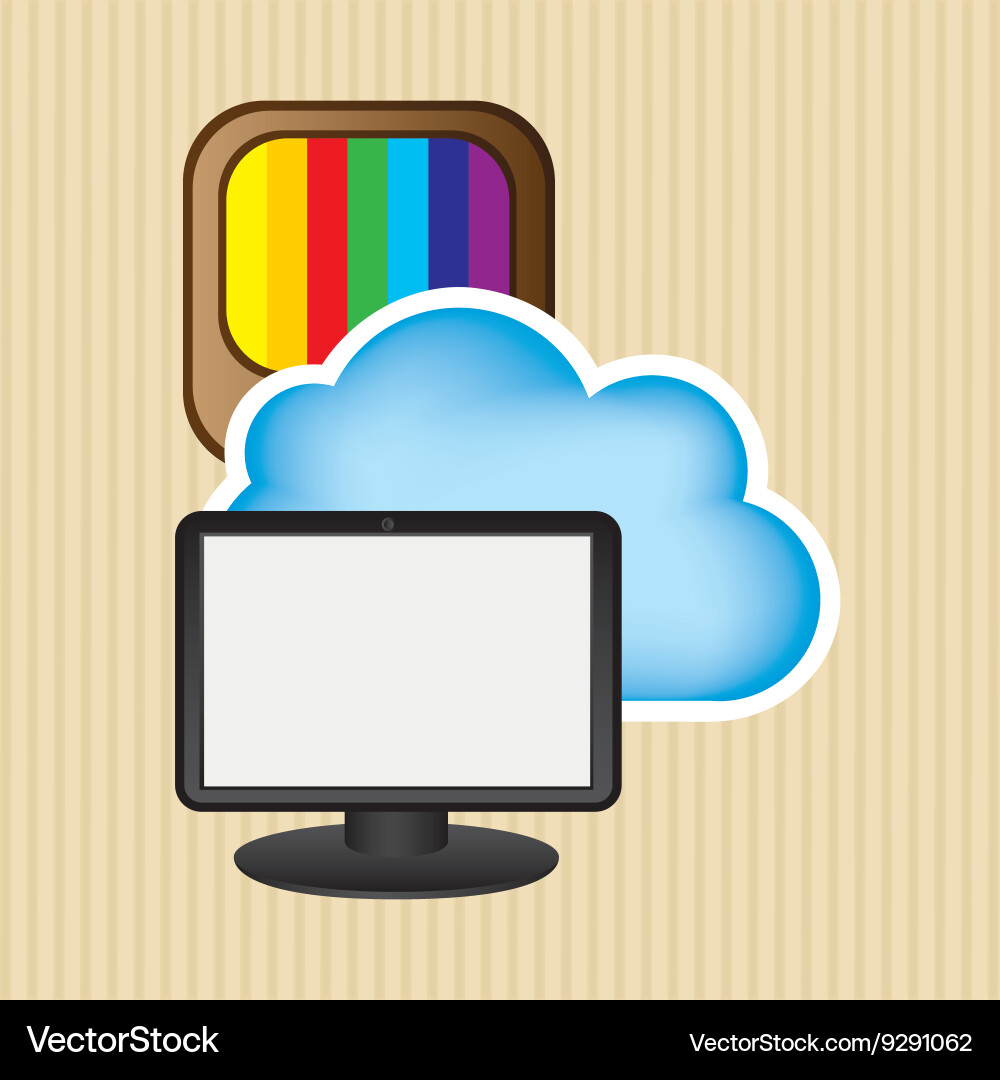 Cloud computing design vector image