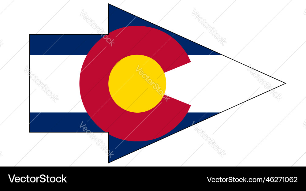 Colorado state flag pointer arrow vector image