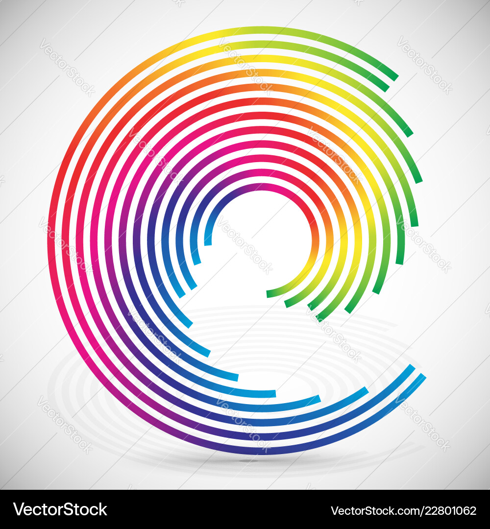 Concentric spirally lines with spectrum colors Concentric spirally lines with spectrum colors vector image