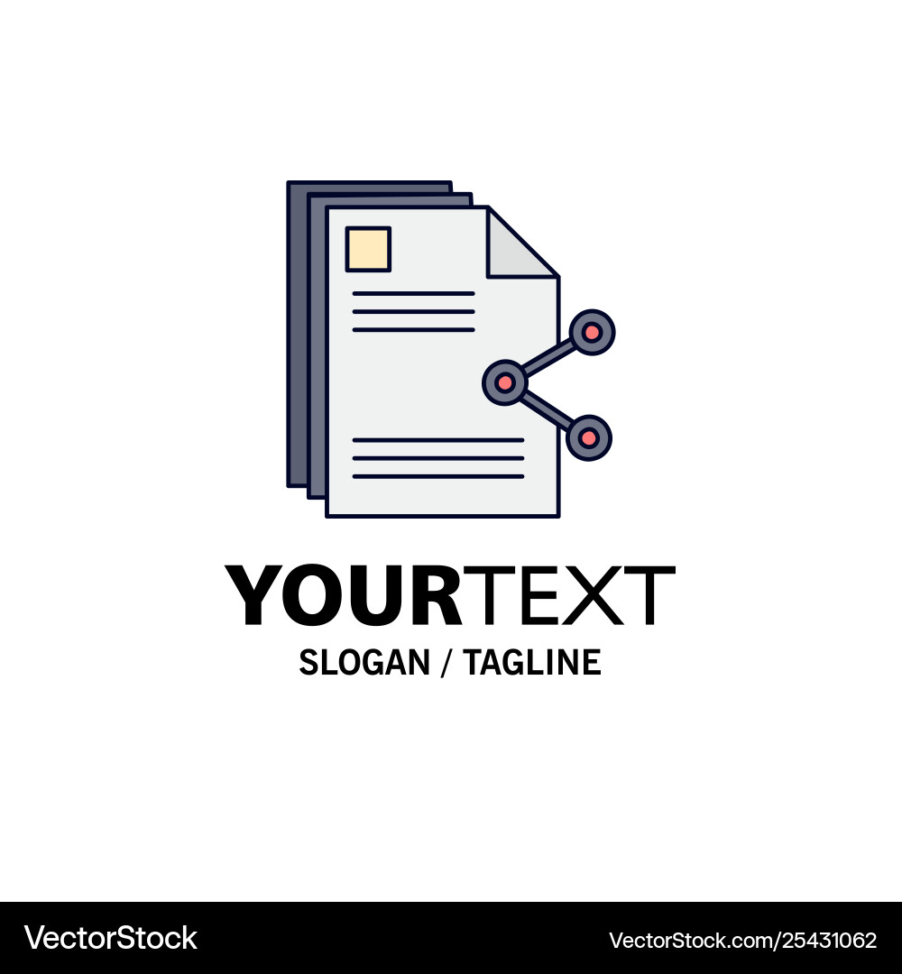 Content files sharing share document flat color Content files sharing share document flat color Vector Image