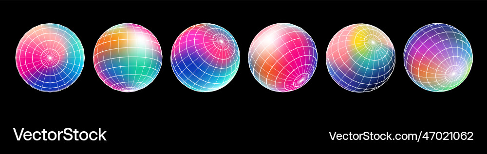 Gradient spherical grid set Vector Image