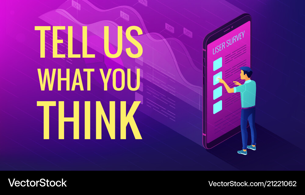 Isometric data analysis and feedback concept Isometric data analysis and feedback concept vector image