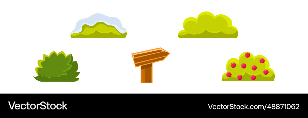 Nature game landscape object and elements Nature game landscape object and elements Vector Image