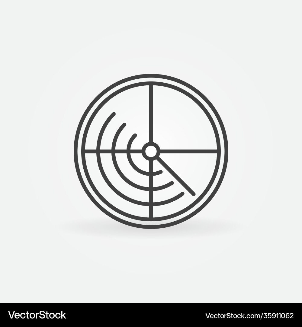 Radar line icon scan linear concept round Radar line icon scan linear concept round vector image