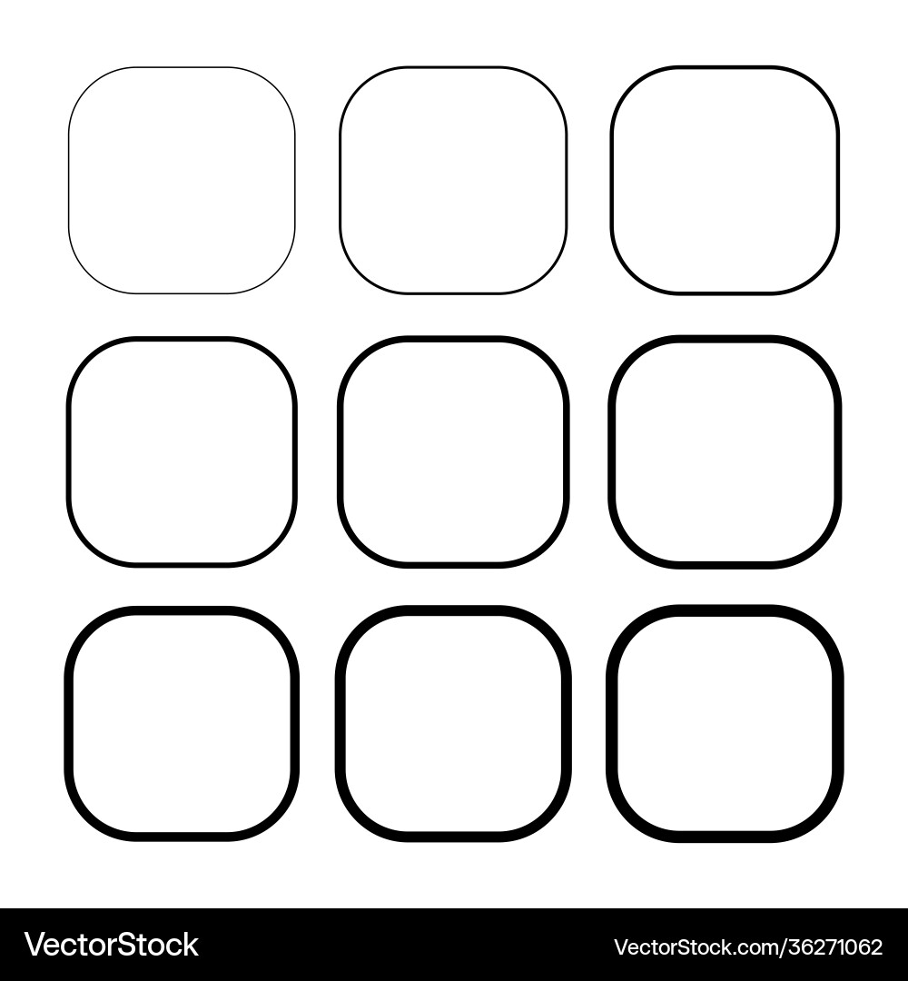 Set empty frame collection outline border Set empty frame collection outline border vector image
