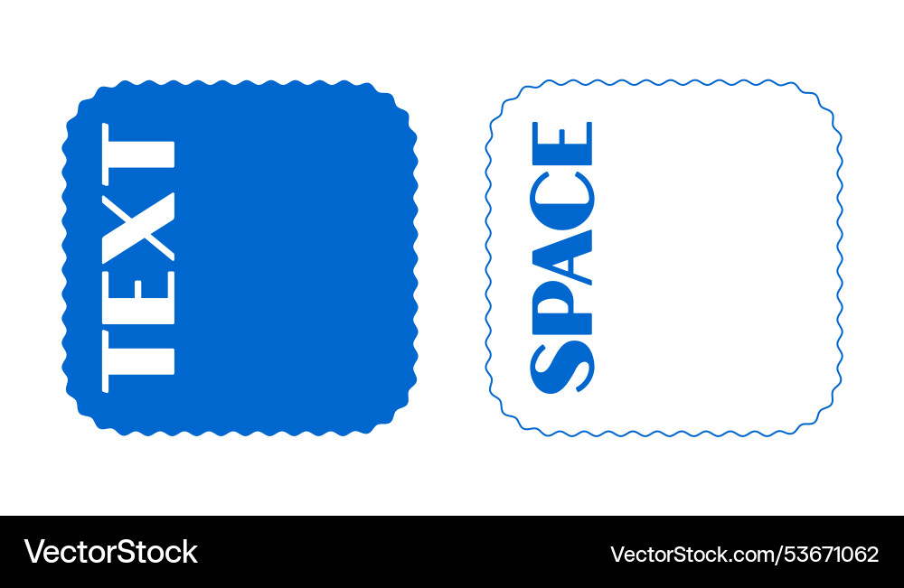 Set of minimal wiggly border box with text space vector image