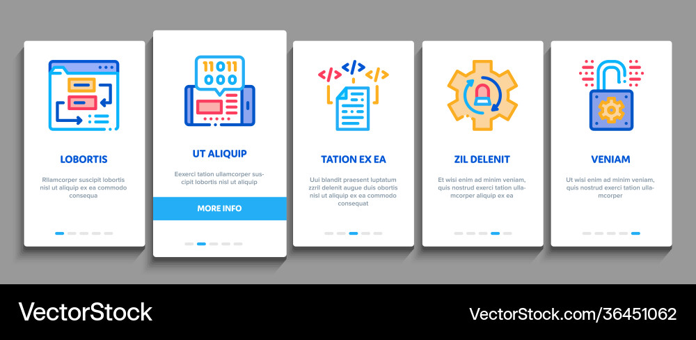 Software testing and analysis onboarding elements Software testing and analysis onboarding elements vector image