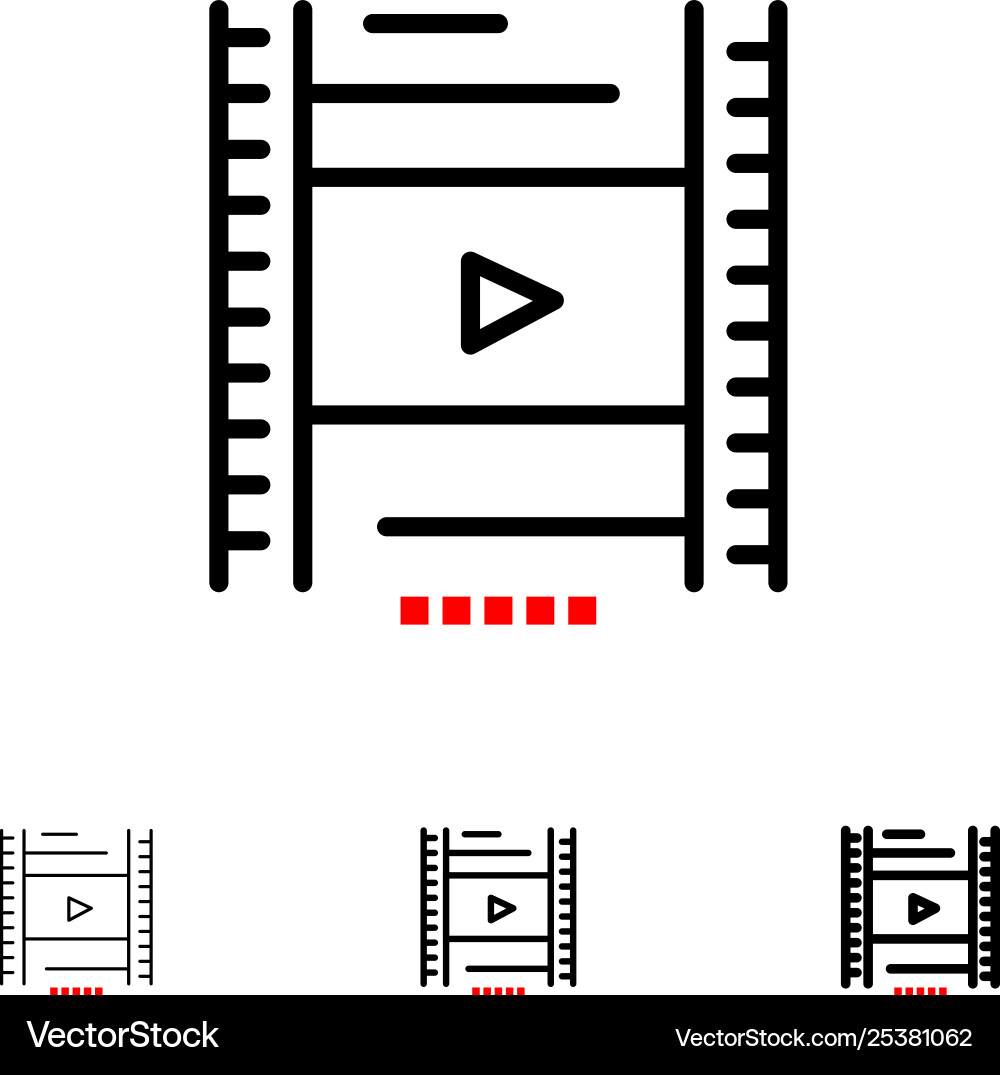 Video lesson film education bold and thin black Video lesson film education bold and thin black vector image