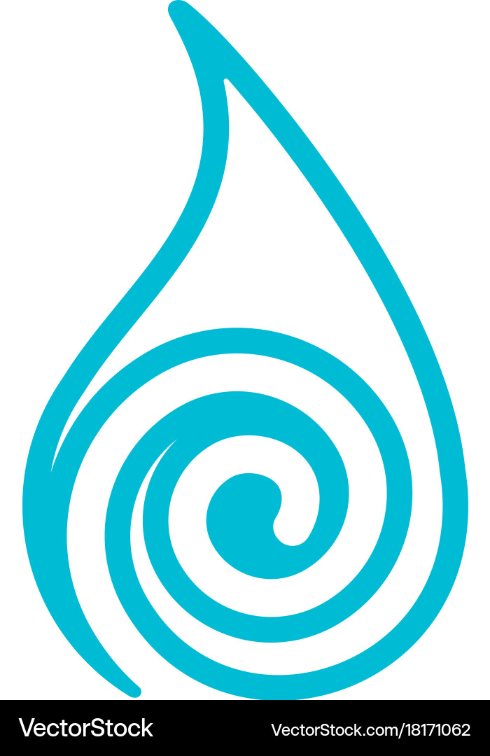 Water Drop Symbol - Abstract Line Vector Image