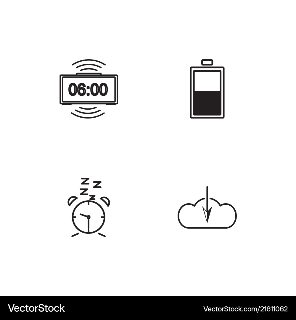 Web linear icons set simple outline vector image