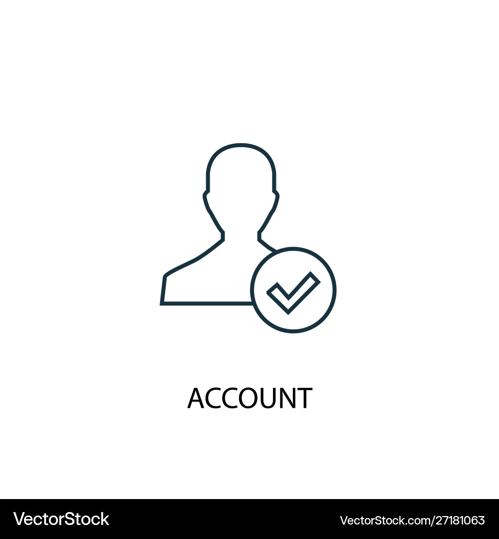 Account concept line icon simple element vector image
