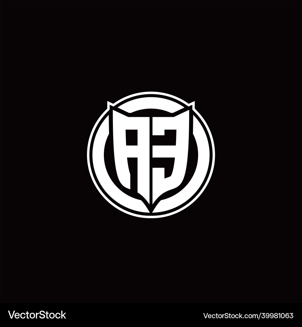 Ae logo monogram with shield and circluar shape vector image