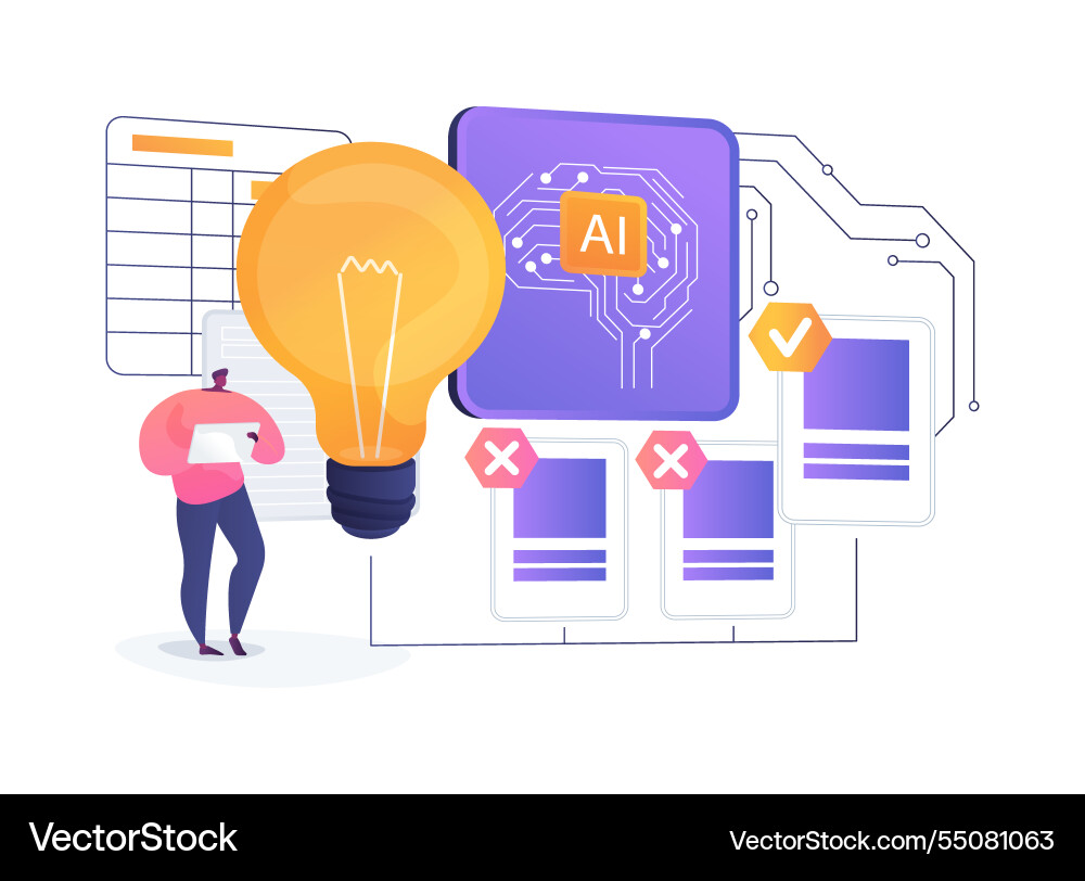Ai-enhanced hypothesis testing abstract concept vector image