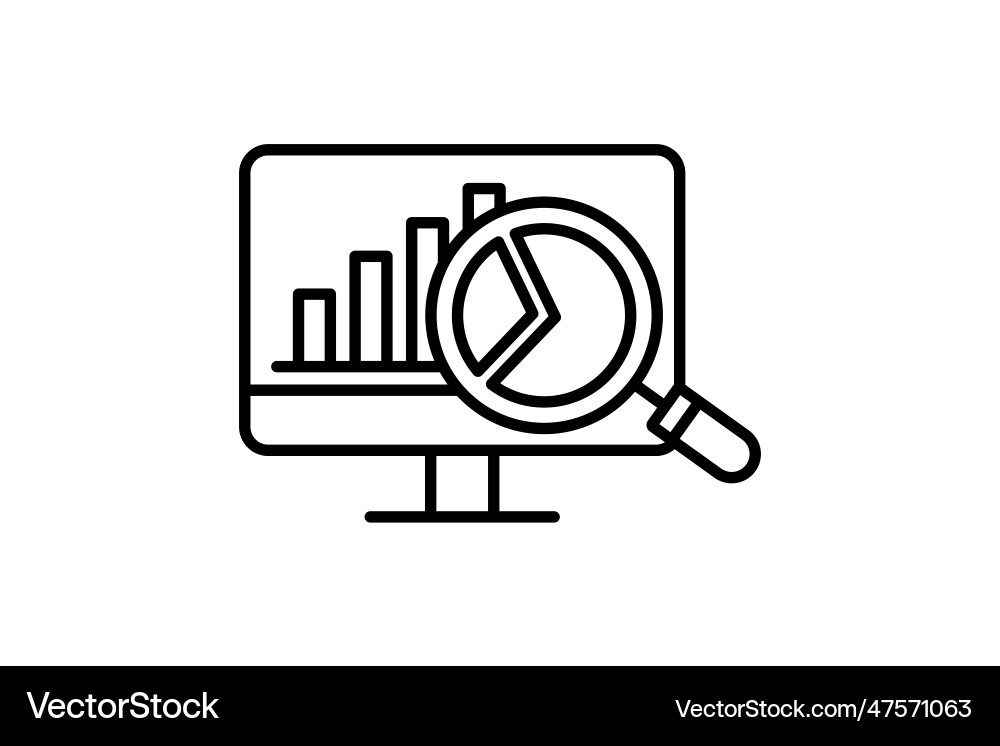 Analytics data presentation icon computer Analytics data presentation icon computer vector image
