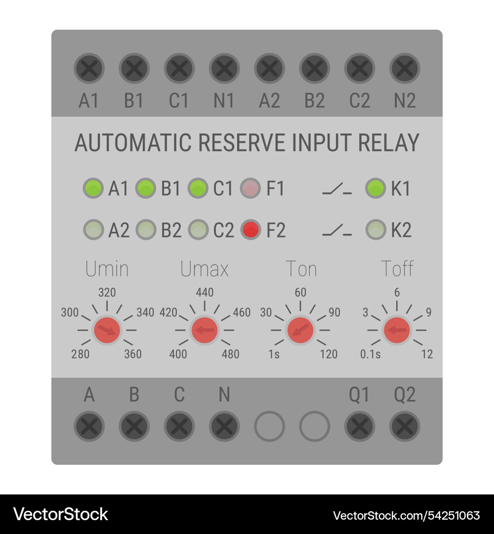 Automatic reserve input relay Automatic reserve input relay vector image