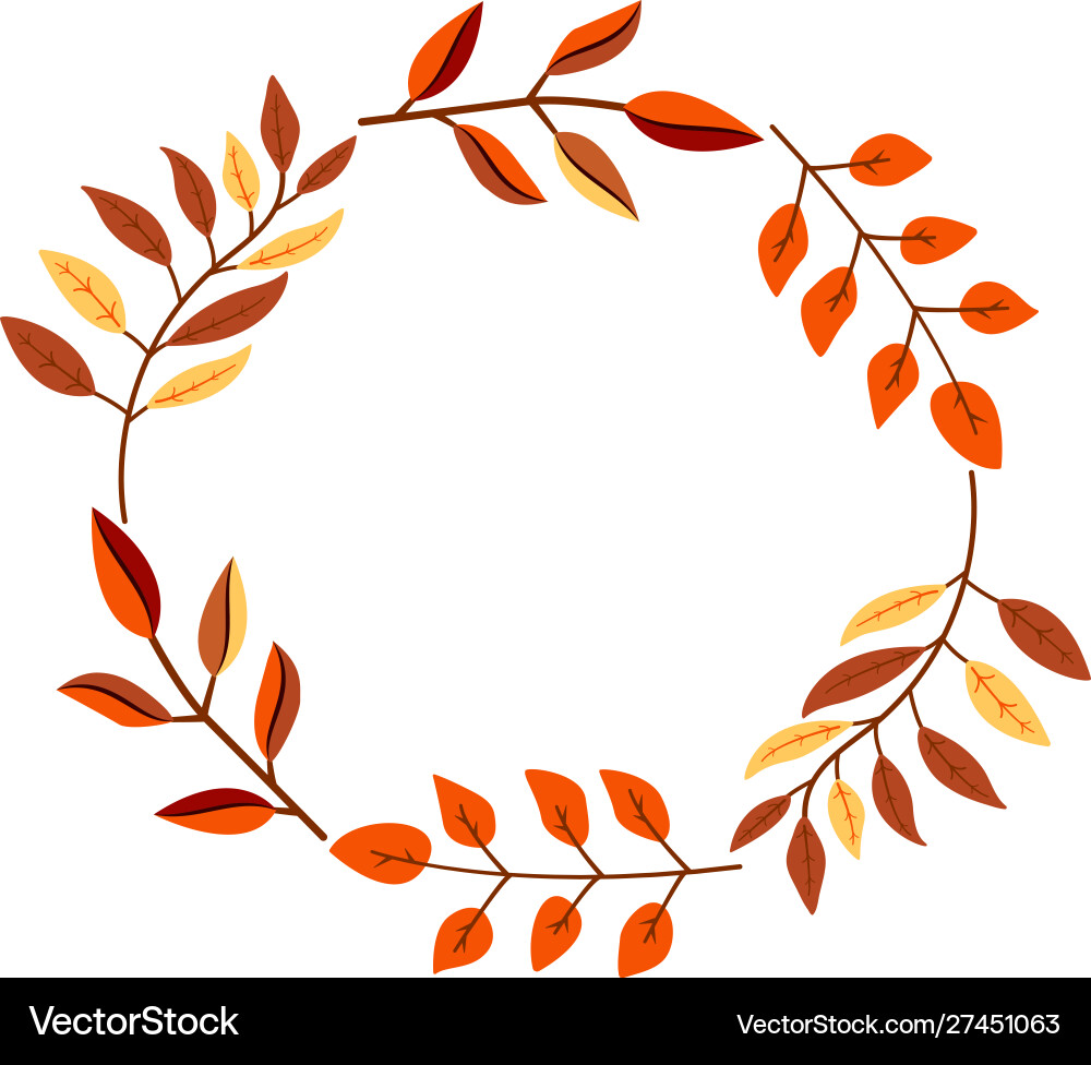Autumn branches different trees in form Autumn branches different trees in form Vector Image