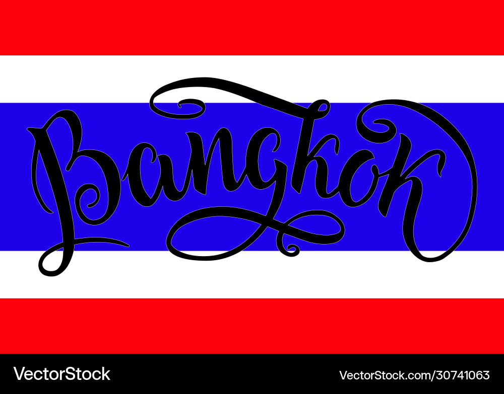 Bangkok lettering icon thailand city logo Bangkok lettering icon thailand city logo vector image