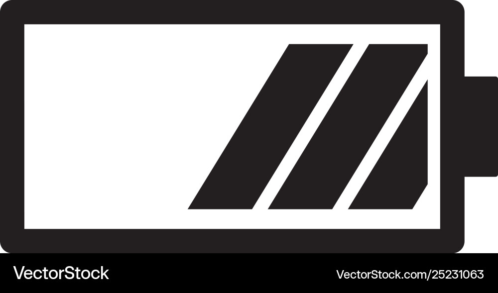 Battery icon in flat style for apps ui Battery icon in flat style for apps ui vector image