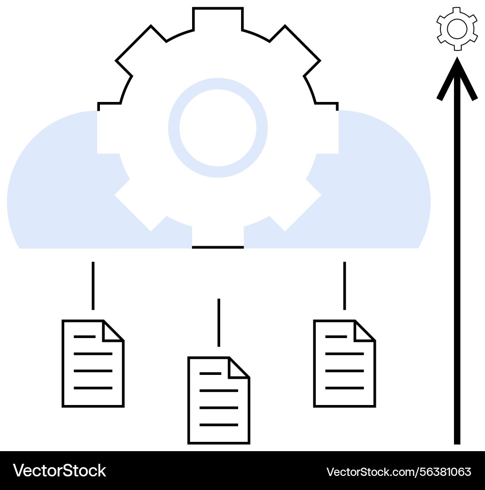 Cloud data processing with documents linked Cloud data processing with documents linked vector image