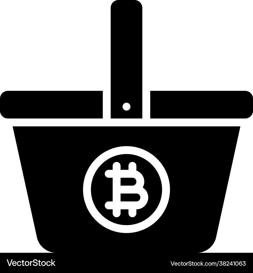 Cryptocurrency Basket Icon – Royalty-Free Vector | VectorStock
