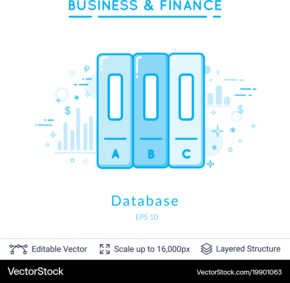 Database folders symbol on white vector image