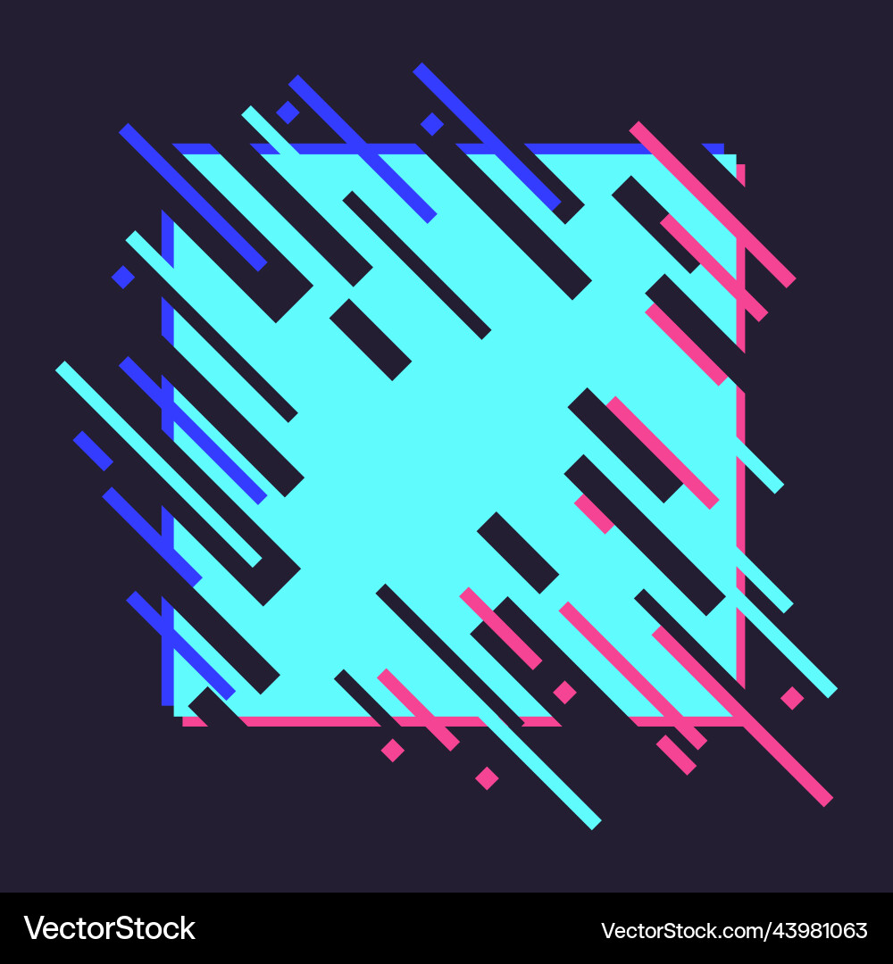 Distortion dynamic square element technology Distortion dynamic square element technology vector image