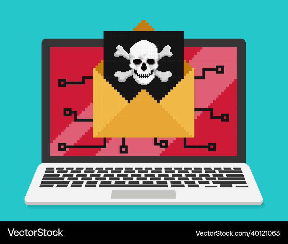 Email with computer virus infecting Email with computer virus infecting vector image
