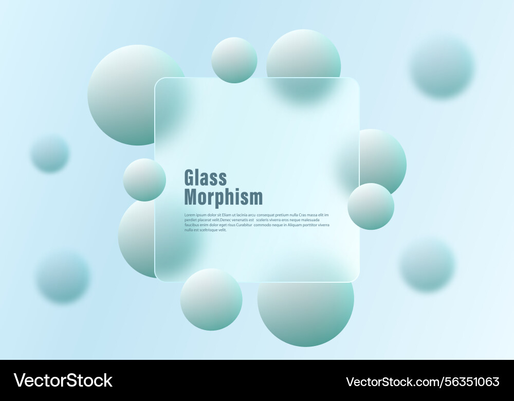 Frosted glass square partition with floating Frosted glass square partition with floating Vector Image