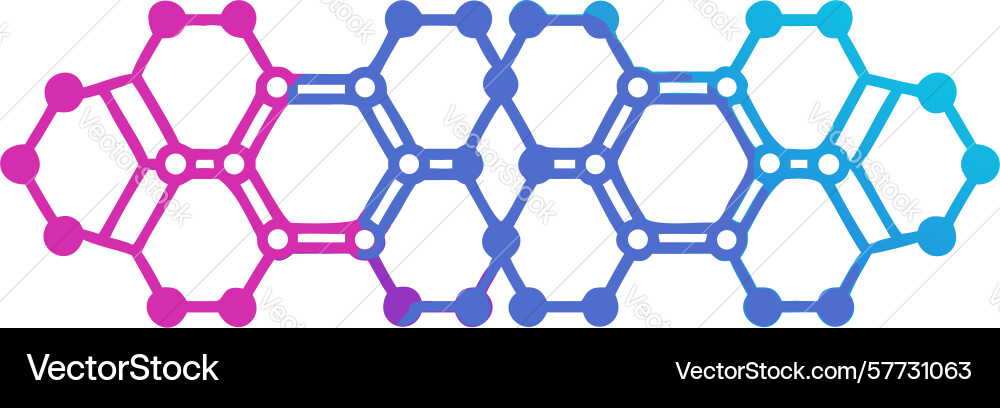 Gradient connected hexagonal pattern abstract vector image