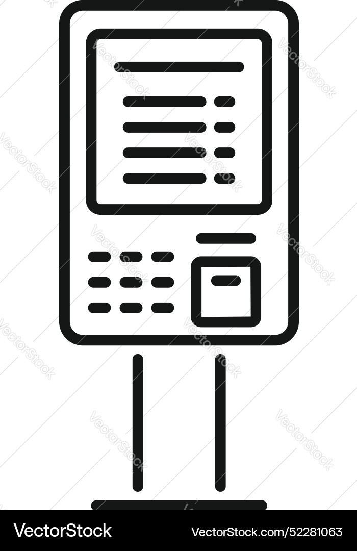 Interactive information kiosk displaying important vector image