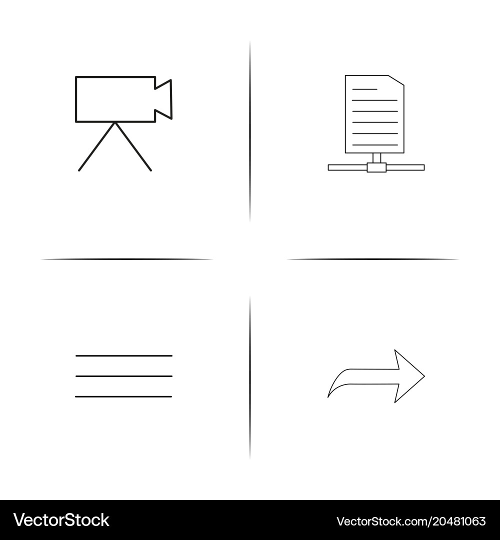 Internet of things simple linear icons set vector image