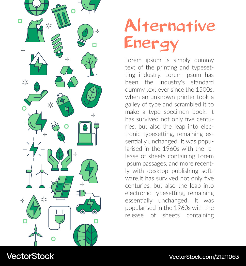 Minimalist Green Energy Icons vector image