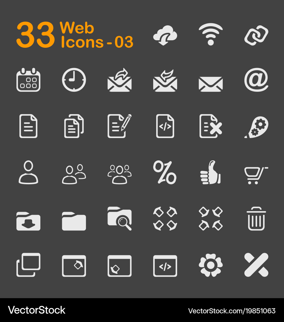Modern Web Icon Set Vector Image
