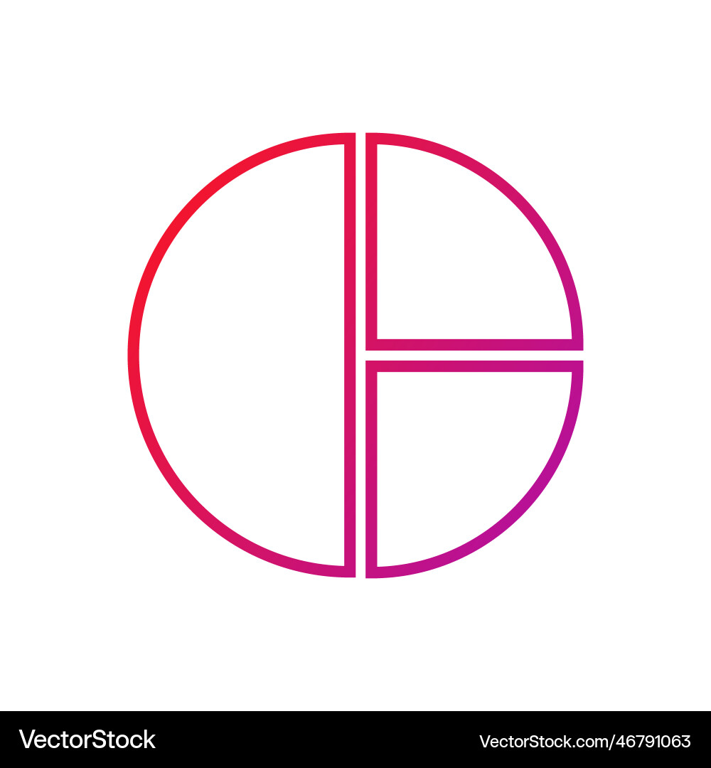 Pie chart gradient icon Vector Image