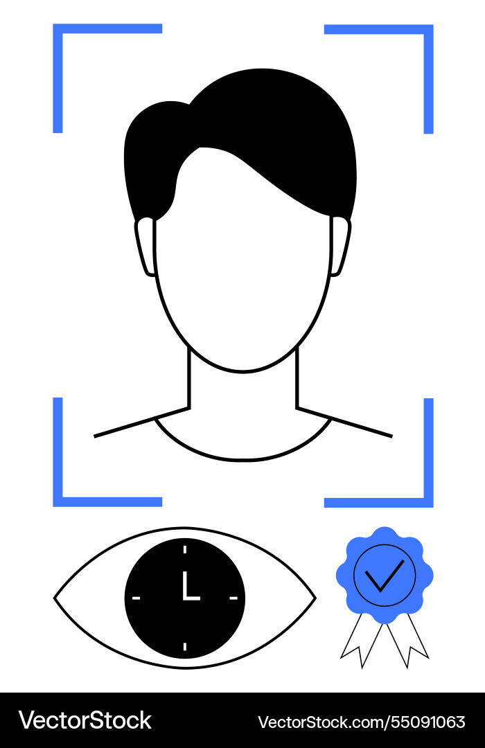 Profile recognition with biometric eye scan Profile recognition with biometric eye scan vector image
