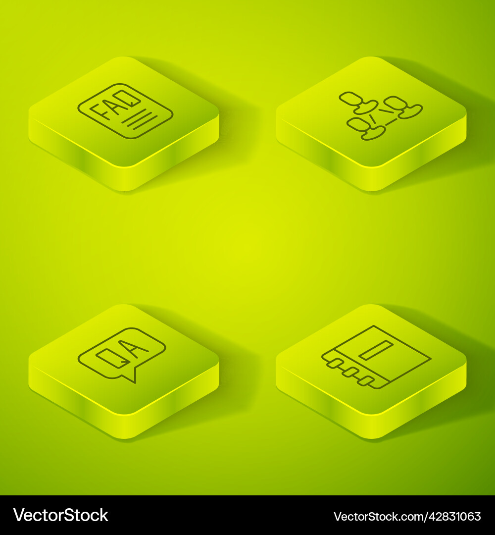 Set isometric line employee hierarchy question Vector Image